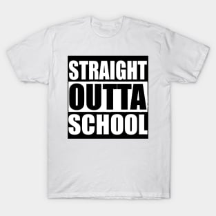 STRAIGHT OUTTA SCHOOL  Quarantine Sticker T-Shirt